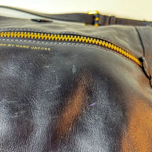 Marc By Marc Jacobs Globetrotter Midnight Navy Leather Shoulder Crossbody Bag - Picture 11 of 15